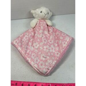 Laura Ashley Baby Lamb Lovey Pink Floral Sherpa Security Blanket Plush Sheep